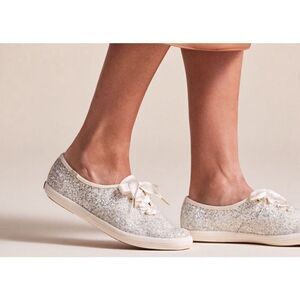 Keds Keds x kate spade new york Champion Glitter Sneaker Glitter Cream Size 7,5